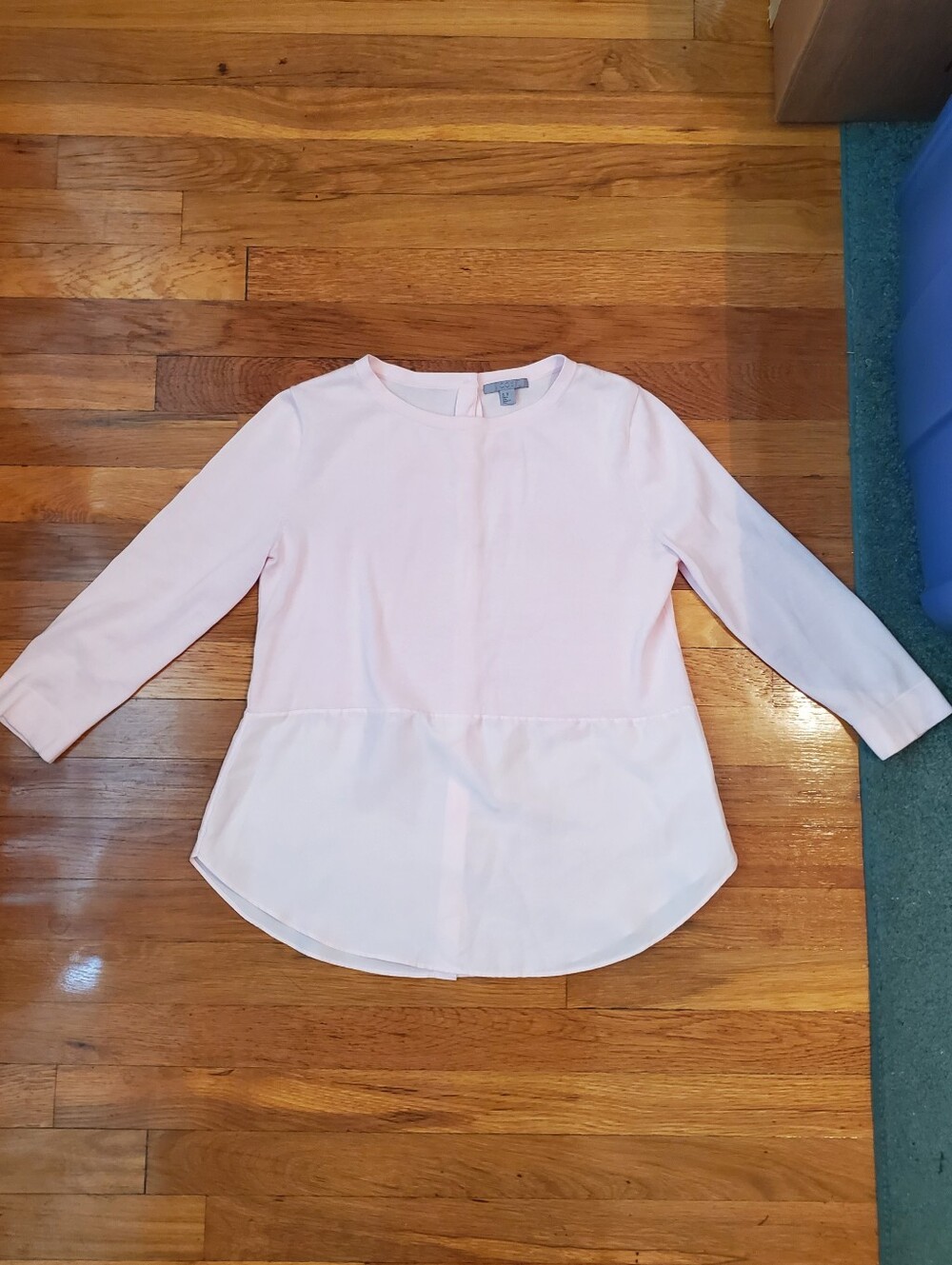 COS Light Pink Silk Peplum Hem & Cotton Top